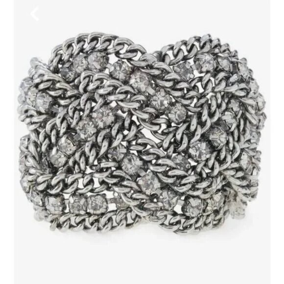 Stella & Dot Petra Braided Crystal Statement Bracelet - Picture 2 of 12